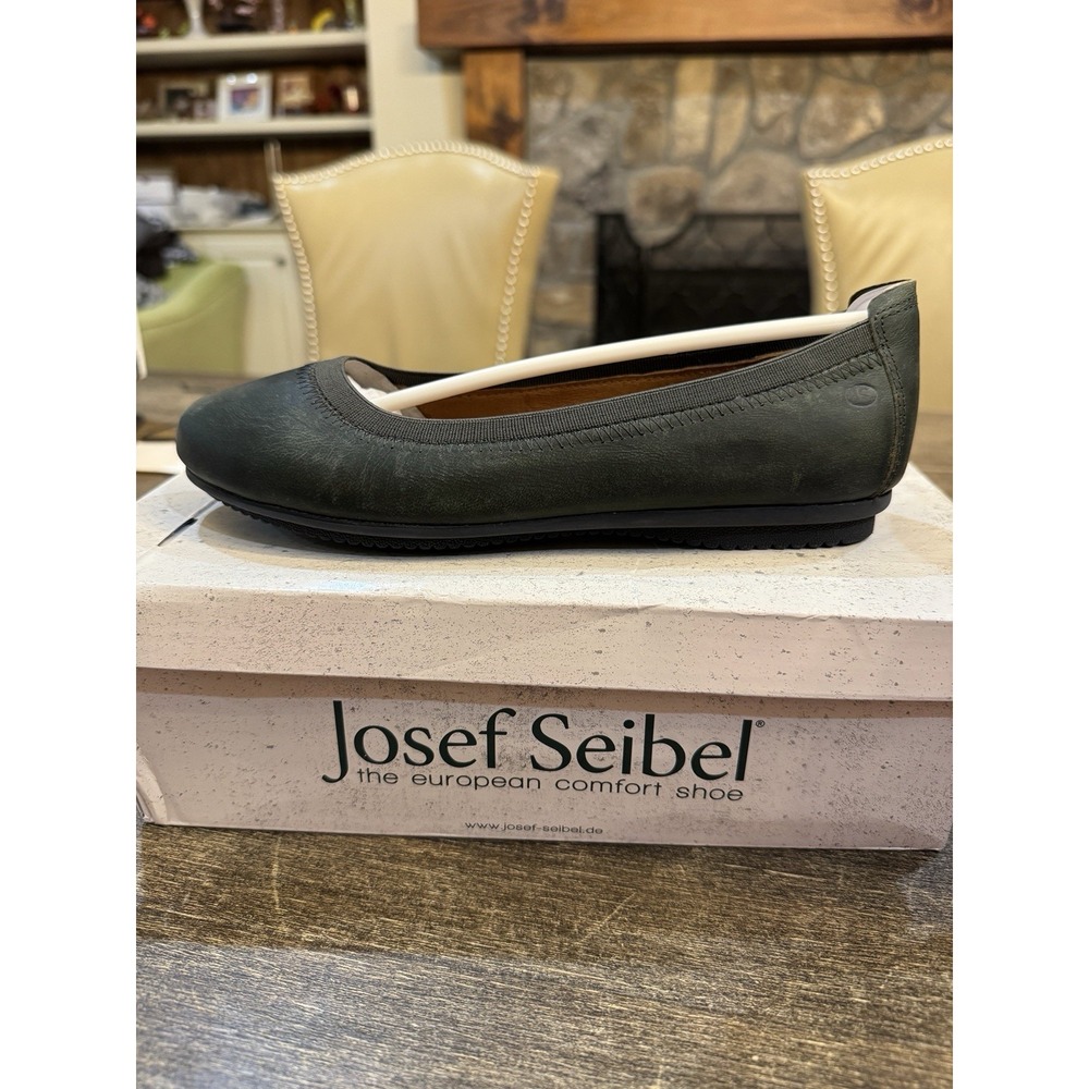 Josef Seibel Size 36 US 5.5 Black Pippa 33 Leather Ballet Flats Distressed - Picture 9 of 9